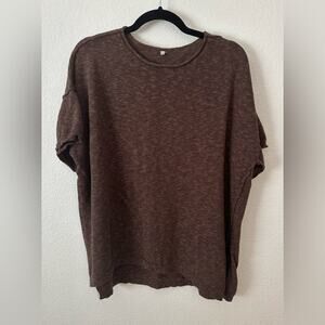 Light Summer Brown Casual Short Sleeved Sweater